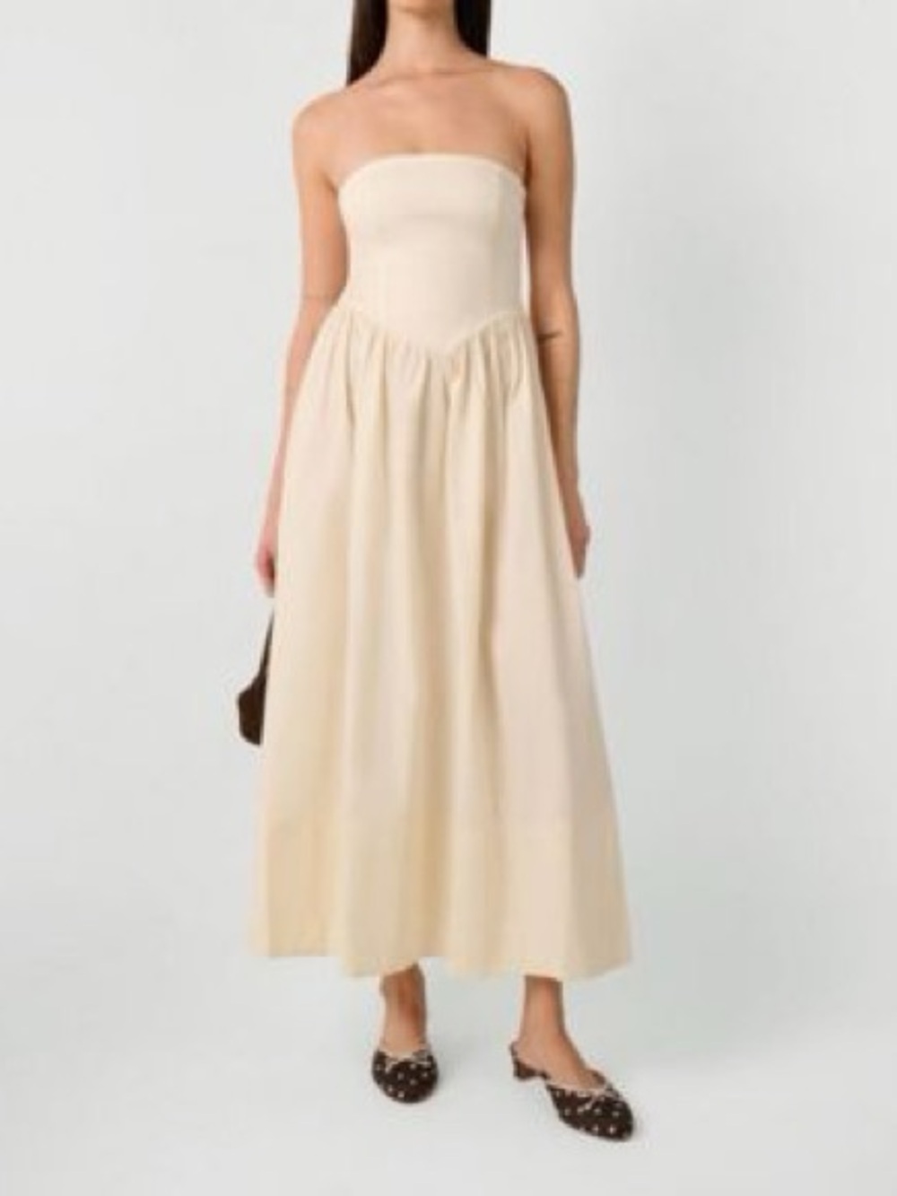 WeWoreWhat Strapless Cream Maxi Dress